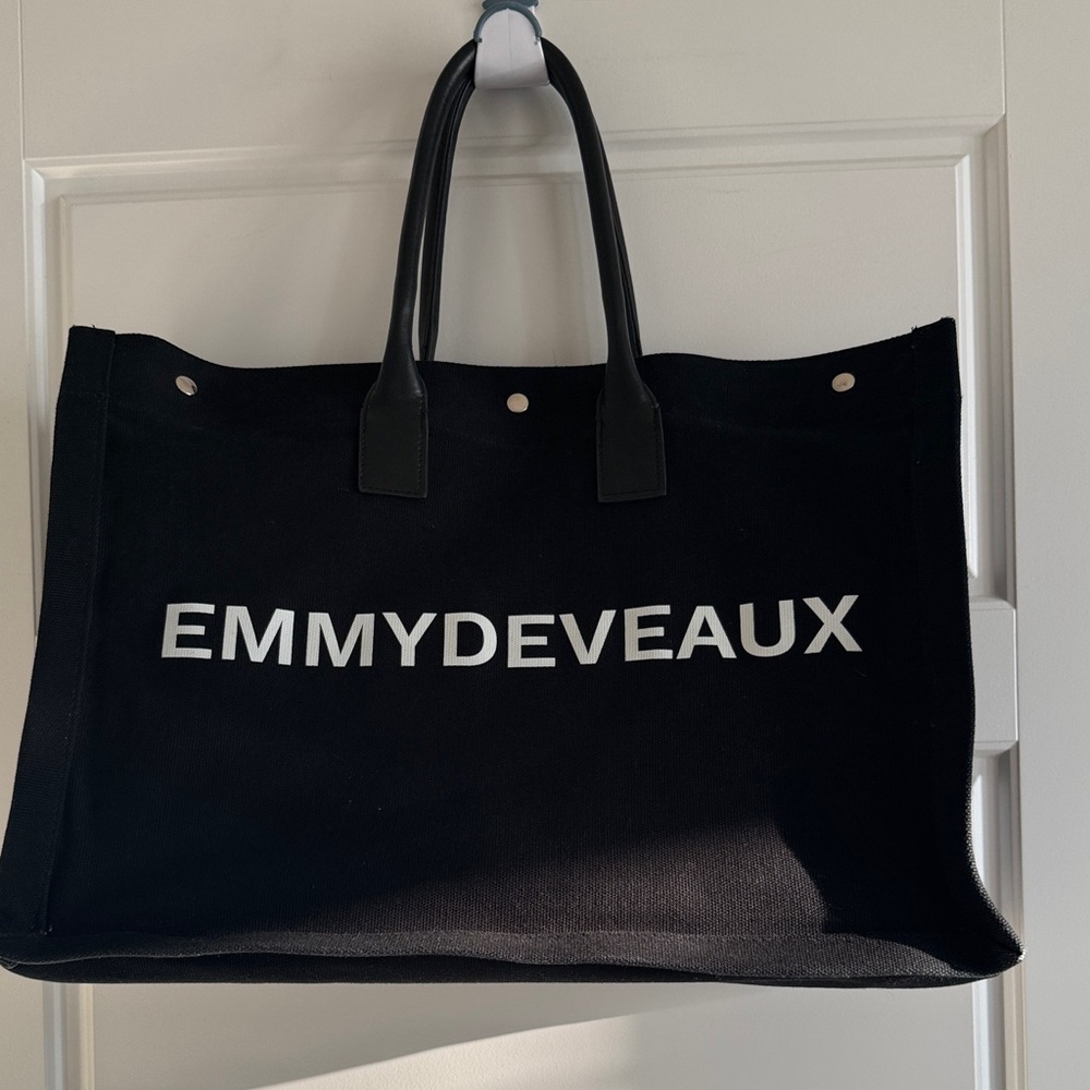 Emmydeveaux Black and White Logo Tote Bag